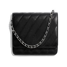 10A New magnetic hardware hasp women shoulder bags classic plaid handbags cross body clutch bag female purse mini caviar genuine l2582