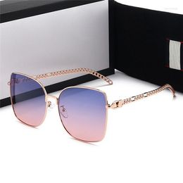 Óculos de sol venda luxo qualtiy moda mulheres vintage oversized óculos designer ao ar livre estilo estrela óculos com caixa de presente