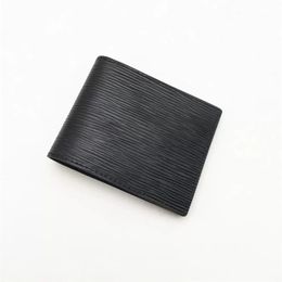 Black Emboss Multiple Foldable Short Wallet Lady Leather Purses Men Women Business Casual Clutch Bag Emilie Coin Purse Credit Card203W