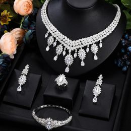 Necklace Earrings Set GODKI Brand Shiny Luxury Princess Gorgeous Bangle Ring Jewellery For Women Girl Brides Wedding Jewellery