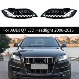 For AUDI Q7 Car Headlights LED Headlight DRL Daytime Running Light Dynamic Streamer Turn Signal Indicator Lighting Accessories