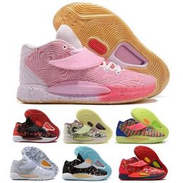 KD 14 Sapatos de basquete masculino Sneaker KD14 Tia Pearl Surrealismo Floral Ron Inglês 1 Wolf Gray 2022 Sports Trainer
