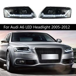 For Audi A6 Headlight LED Headlight Assembly 2005-2012 Daytime Running Lamp Streamer Dynamic Turn Signal Light