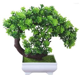 Decorative Flowers Colorful Artificial Plants Bonsai Small Tree Pot Fake For Home & Garden Decoration