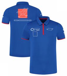F1 racing suit team lapel T-shirt men's short sleeve POLO shirt summer plus size fan shirt can be customized.