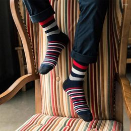 Men's Socks Stylish Colourful Autumn Fashion Colour Striped So In Tube Casual Cotton EU39-43 EU41-46 Size Soft Meias