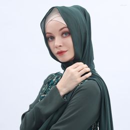 Ethnic Clothing Muslim Women Chiffon Hijab Scarf Arab Femme Shawls Middle East Islamic Solid Colour Head Wraps Ladies Scarves Veil