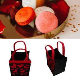 Gift Wrap Valentines Day Bag Love Heart Candy With Handle Cloth Handbag Presents Box Party Favours Supplies