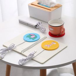 Table Mats 1Pc Silicone Electric Heating Cartoon Warmer Thermostatic Pad USB Heat Beverage Mug Mat Power Office Coffee Cup Pads