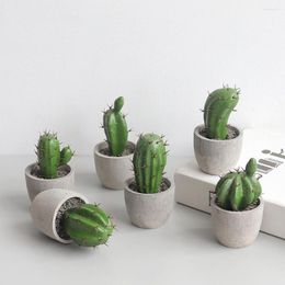 Decorative Flowers Artificial Cement Cactus Ornament Simulation For Home Display Mold Desktop Figure