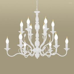 Chandeliers Luxury Rustic Wrought Iron Chandelier E14 Candle Black Vintage Antique Home For Living Room European Lights