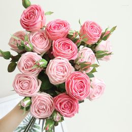 Decorative Flowers Moisturising Feel Real Touch Rose High Artificial Flower For DIY Home Decoration Fashion Wedding Party Wall Fake