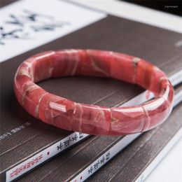 Bangle 2022 Natural Rose Rhodochrosite Gems Stone Crystal Bracelet Women Rectangle Beads Stretch 12x6mm Unique