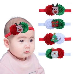 Christmas Decorations Flower Baby Girl Headband Infant Hair Ribbon Chiffon Tie Bows Born Headwear Tiara Headwrap Gift Toddlers Bandage