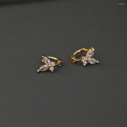 Hoop Earrings Cute Tiny Zircon Butterfly Ear Cartilage Piercing Cuff Circle Small Classic CZ 6mm Closed Round Copper Earring Jewelry