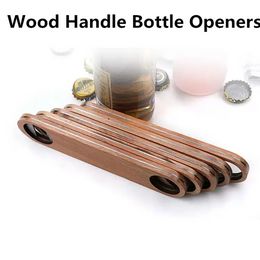 Wood Handle Bottle Openers Bar Blade Beer Bottle Opener Vintage Wooden Handle Stainless Steel Bartender Bottle Opener FY4527 ss1221