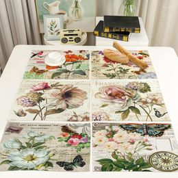 Table Mats Shabby Chic Placemat Rice Paper For Decoupage Stamperia Linen Decor Vintage Flower Pad Bowl Coffee Cup Mat 42x32cm