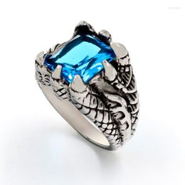 Wedding Rings Domineering Vintage Inlaid E Influx Men's Jewellery Titanium Steel Dragon Claw Ring