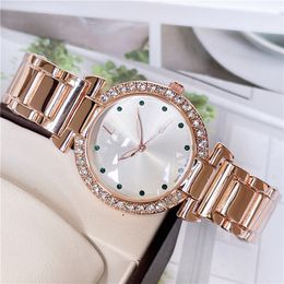 Fashion Full Brand Wrist Watches Women Ladies Girl Crystal Style Luxury Metal Steel Band Quartz Clock L90