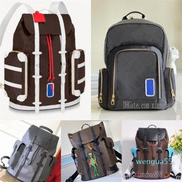 10 Colours TOP quality mens backpack Christopher school bag Basketball Geninue Leather travel sport outdoor backpacks designers lar171o