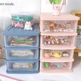 Cute Large Capacity Transparent Drawer Type Desktop Organiser Desk Storage Box Pen Holder School Kawaii Office Stationery