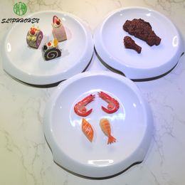 White Round European Food Dishes Restaurant Imitation Porcelain Tableware Dinner Plate A5 Melamine Dinnerware