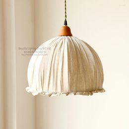 Pendant Lamps Old Time Cotton And Linen Chandelier Nordic Country Retro Single Head For Living Room Bedroom Dining Lamp