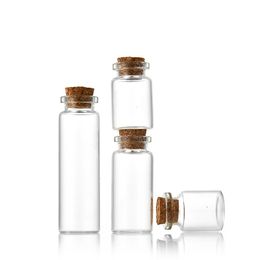 Mini Glass Clear Drifting Bottle with Wood Cork Stoppers for Wedding Favors Halloween Decorations