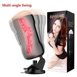 Beauty Items Real Pussy Masturbation Devices Rotating Hand Free Suction Male Masturbator Cup Vagina Vacuum Pocket Masturb sexy Toy For Men