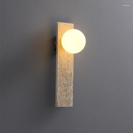 Wall Lamp Japanese Resin Bedroom Bedside Sconce Creative Retro Stair Corridr Living Room Decoration Glass Lampshade LED Lights