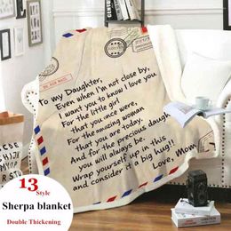 Blankets WOSTAR Spanish Languages Letter Custom Blanket To My Daughter/son Winter Warm Soft Throw For Bed Sofa Bedspreads