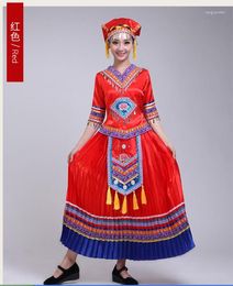 Stage Wear Miao Dance Dress Chinese Folk Hmong Performance Women Long Classical Ethnic