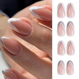 False Nails 24pcs/Box Detachable Manicure Tool Full Cover Artificial French Nail Tips Wearable Fake