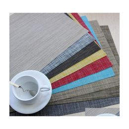 Mats Pads 8 Color Placemats For Dining Table Heatresistant Stain Resistant Washable Pvc Kitchen Drop Delivery Home Garden Bar Deco Dhupw