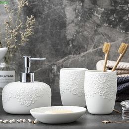 Bath Accessory Set Nordic Ceramics Bathroom Accessories Four Piece Couple Mouthwash Cup Lotion Bottle Soap Dish Products