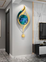 Wall Clocks Perpetual Calendar Electronic Clock High-end Living Room Decoration Home Creative Light Luxury