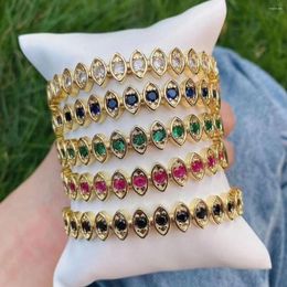 Bangle 3PCS Luxury Geometric Zircon Cuff Bangles For Women Blue Green Pink Crystal Statement Bracelets Weddings Party Jewellery