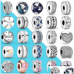 Silver Clip Charms 925 Sterling Sier Stopper Fit Original Pandora Bracelet Diy Women Jewellery Gift Bangles Accessories Drop Delivery Dhfoy