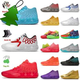 Basketball Shoes Original Men Basketball Shoes Lamelo Ball Rick And Morty MB.01 Galaxy Rock Ridege Red Black Blast From Here Beige Lo UFO