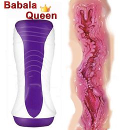 Beauty Items Male Masturbator Cup Realistic Artificial Vagina Manual Portable 3D Aircraft Sucking Glans Stimulator Adult sexy Toys for Men