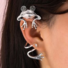 Backs Earrings Retro European And American Fashion Simple Frog Ear Clip Jewelry High-end Design Sense Hanging One