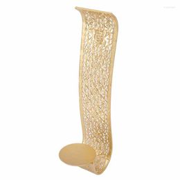 Candle Holders Golden Iron Holder Gold Hollow Carved Wall Mounted Candlestick Home Room Decoration