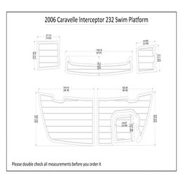 2006 Caravelle lnterceptor 232 Swim Platform Boat EVA Faux Teak Deck Floor Pad