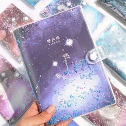 A6 Starry Pvc Leather Notebook Hardcover Paper Journal Diary Planner Notepad Sky Constellation Series Daily Work