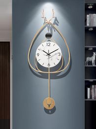 Wall Clocks Nordic Light Luxury Clock Watch Atmospheric Home Fashion Modern Minimalist Living Room Art Decoration