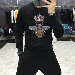 Men's Hoodies Winter Heavy Lndustries Warm Hoody Crown Personality Bee Diamond Design Male Luxury Sweatshirts