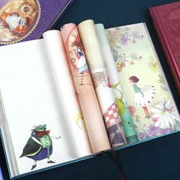 Cute Girl PU Leather Notebook Diary Planner Color Page Illustration Note Book Stationery School Supplies Kawaii