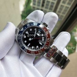 Clean Factory Men Watch 904L Steel Bracelet Watches Cal.3285 Automatic Movement Date Red Blue Ceramic Bezel Wristwatches Diving Super Luminous Original Box