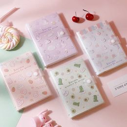 New A5 Cute Cartoon Hardcover Leather Notebooks Kawaii Girls Colour Inside Pages Notebook Stationery Christmas Gift Planner