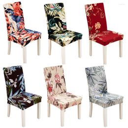 Chair Covers Flower Print Removable Cover Large Elastic Sofa Modern Kitchen Seat For Banquet